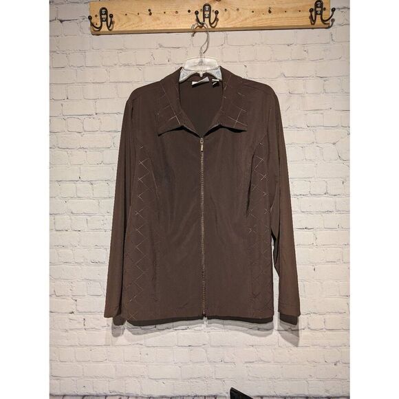 Weekends by chicos lightweight brown jacket 3x - Picture 1 of 5